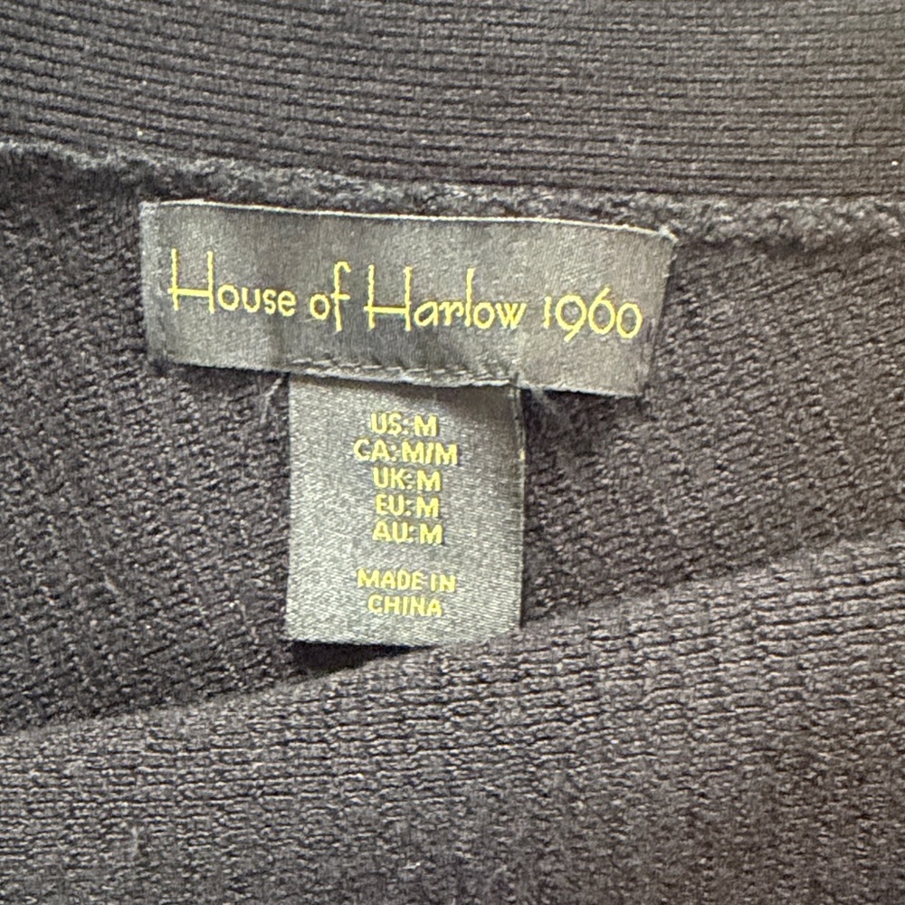 House of Harlow 1960 Black Crisscross Knit Crop Top - Picture 4 of 5